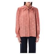 Wild Pink Bloemen Zijden Blouse Chloé , Pink , Dames