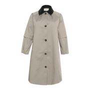 Elegante Trenchcoat Jas Elephant Skin Kaffe Curve , Gray , Dames