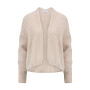 Becky Gebreid Vest Knit-ted , Beige , Dames