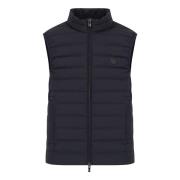 Blauwe Mouwloze Donsjas Adelaar Patch Armani , Blue , Heren