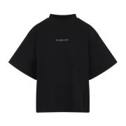 Zwarte Cropped T-shirt Balenciaga , Black , Dames