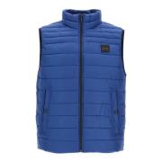 Gestreepte Gewatteerde Gilet met Hoge Kraag Boss , Blue , Heren