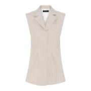 Gestreept Waistcoat Shirt Lichtgrijs Bruuns Bazaar , Beige , Dames