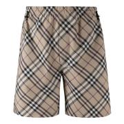 Geruite Shorts met Klepzak Burberry , Beige , Heren