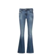 Flared Denim Jeans voor Dames Diesel , Blue , Dames