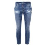 Blauwe Denim Broek 5 Zakken Dsquared2 , Blue , Heren