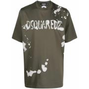 Stijlvol T-shirt 727 Dsquared2 , Green , Heren