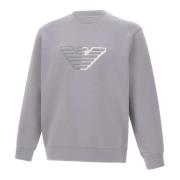 Grijze Katoenmix Sweatshirt met Logo Emporio Armani , Gray , Heren