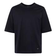 Casual Katoenen T-shirt Emporio Armani , Black , Heren