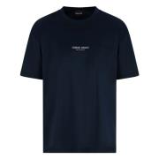 Blauw T-shirt voor mannen Giorgio Armani , Blue , Heren