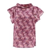 Valency Zijde Elastaan Top Isabel Marant , Purple , Dames