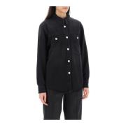 Denim Talbot Shirt met Klassieke Kraag Isabel Marant , Black , Dames