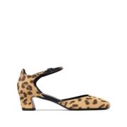 Luipaardprint Gesp-Sluiting Hak Sandalen Jimmy Choo , Brown , Dames