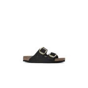 Zwarte Arizona Big Buckle Sandalen Birkenstock , Black , Dames