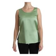 Mouwloze zijden top in mintgroen Dolce & Gabbana , Green , Dames