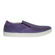 Elegante Paarse Strass Mode Sneakers Dolce & Gabbana , Purple , Heren