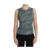 Blauwe Wollen Vest Pullover Top Dolce & Gabbana , Multicolor , Dames