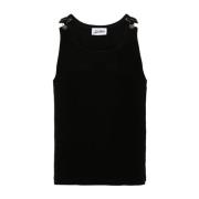 Geribbelde tanktop met gespen Jean Paul Gaultier , Black , Dames