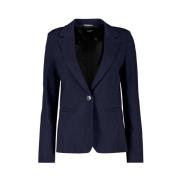 Blauwe Jersey Blazer met Revers Kraag Marella , Blue , Dames