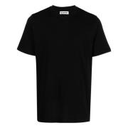 Casual Katoenen T-shirt Jil Sander , Black , Heren