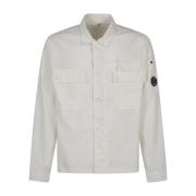 Lange Mouw Gabardine Overhemden C.p. Company , White , Heren