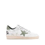 Wit Groen Kalfsleren Sneakers Golden Goose , White , Heren