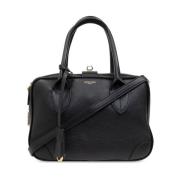 Vita Leren Tote Tas Golden Goose , Black , Dames