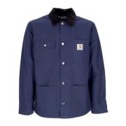 Blauw/zwarte werkjas met fluwelen kraag Carhartt Wip , Blue , Heren