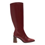 East Sleek Burgundy Leren Laarzen Alohas , Red , Dames