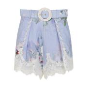 Bloemen Kant Shorts Zimmermann , Multicolor , Dames