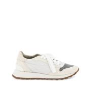 Stijlvolle Toe Runner Sneakers Brunello Cucinelli , White , Dames