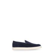 Blauwe Suède Loafers Brunello Cucinelli , Blue , Heren