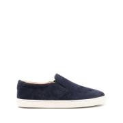 Marineblauwe Klittenband Sneakers Brunello Cucinelli , Blue , Heren