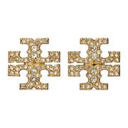 Gouden kristal messing oorbellen Tory Burch , Yellow , Dames