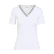 Bianco Tshirt Costina Stijlvolle Mode Peserico , White , Dames