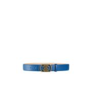 Monogram Riem met Goudkleurige Hardware Roberto Cavalli , Blue , Dames