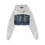 Indigo Blauwe Hoodie met Zakken Dsquared2 , Gray , Dames