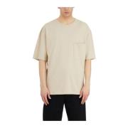 Katoenen Boxy T-shirt Lemaire , Beige , Heren