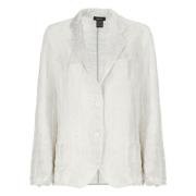 Zilver Linnen Blazer met Lurex Details Avant Toi , Gray , Dames