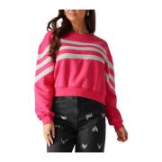 Roze Gebreide Cropped Sweater Alix The Label , Pink , Dames