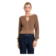 Katoenen Gebreide Set Twinset , Brown , Dames