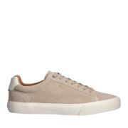 Beige Suède Lage Sneakers Vetersluiting Hugo Boss , Beige , Heren