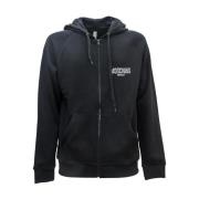 Zwarte katoenen hoodie met rits Moschino , Black , Heren