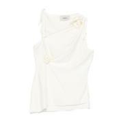 Witte Mouwloze Top met Uitsparingen Coperni , White , Dames