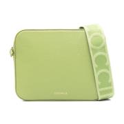 Stijlvolle leren crossbody tas met rits Coccinelle , Green , Dames