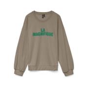 Chenille Geborduurde Sweatshirt | Freewear Bruin Vero Moda , Brown , D...