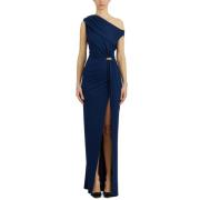 Rode Loper Asymmetrische Jurk Elisabetta Franchi , Blue , Dames