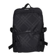 Stijlvolle Nylon Rugzak met Verstelbare Band Burberry , Black , Heren