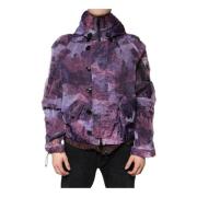 Paarse Camo Hooded Blouson Jas Dolce & Gabbana , Purple , Heren