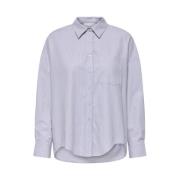 Losse Shirt Bright White/NIGHT SKY Gestreept Only , Blue , Dames